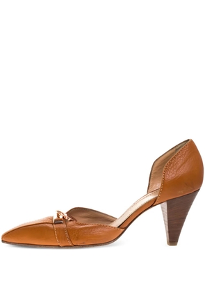 Casadei Vintage pre-owned 80mm Padlock leather pumps - Brown