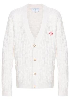 Casablanca Column stitch cardigan - White