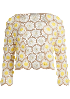alice + olivia Anderson daisy crochet cardigan - Neutrals