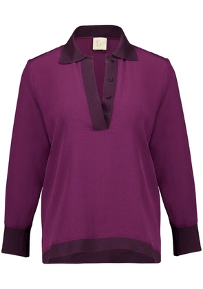 PAULA V-neck silk blouse - Purple
