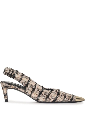 ANINE BING Nina 50mm tweed pumps - Neutrals