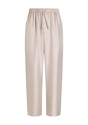 Dolce & Gabbana piped logo-patch trousers - Neutrals