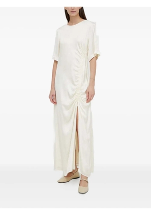 HERSKIND ruched-slit maxi dress - Neutrals