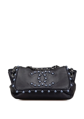 CHANEL Pre-Owned 2008-2009 Lambskin Pearl Obsession Flap shoulder bag - Blue