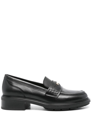Tommy Hilfiger penny-slot leather loafers - Black