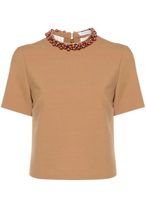 Viktor & Rolf bead-embellished top - Brown