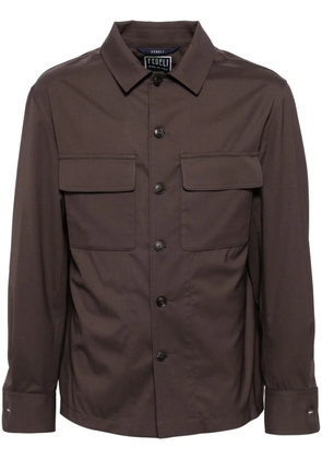 Fedeli virgin wool shirt jacket - Brown
