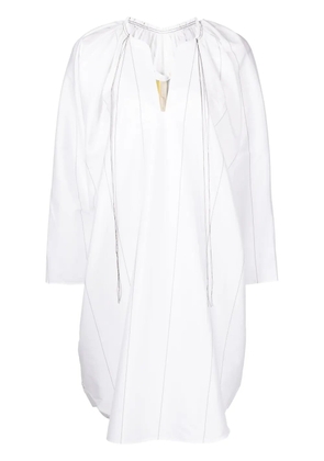 LITKOVSKA striped stretch-cotton dress - White