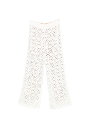 BOMPARD crocheted elasticated-wais trousers - White