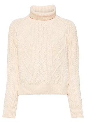 CHANEL Pre-Owned 1996 cable-knit wool jumper - Neutrals