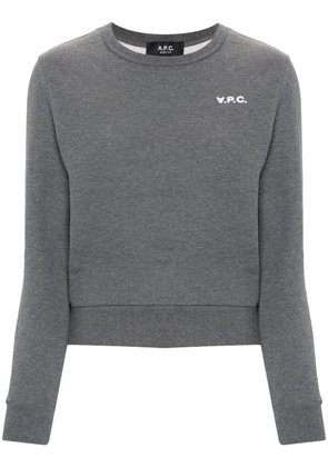 A.P.C. flocked-logo cotton sweatshirt - Grey
