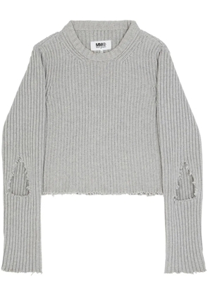 MM6 Maison Margiela cut-out ribbed jumper - Grey