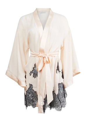 Fleur Du Mal lace-applique robe - Neutrals