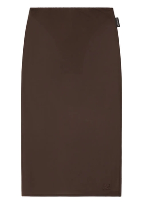 Courrèges semi-sheer midi skirt - Brown