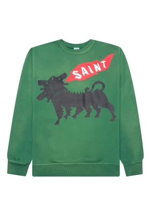 SAINT MXXXXXX three-headed dog-print sweatshirt - Green