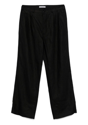 Sunflower pleated linen trousers - Black