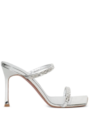 Amina Muaddi 95mm Diana mules - Silver