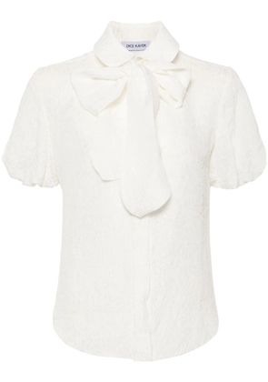 Dice Kayek bow-detail silk shirt - White