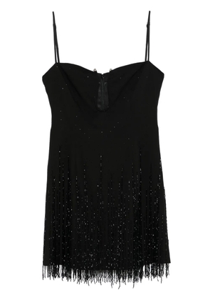 NISSA fringe-detail mini dress - Black