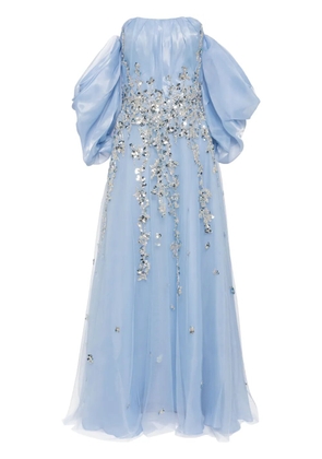Saiid Kobeisy beaded organza gown - Blue