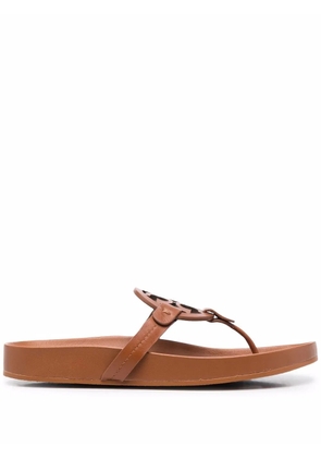 Tory Burch logo-patch sandals - Brown