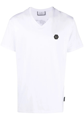 Philipp Plein Gothic Plein V-neck T-shirt - White