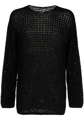 SAPIO long-sleeves open-knit jumper - Black