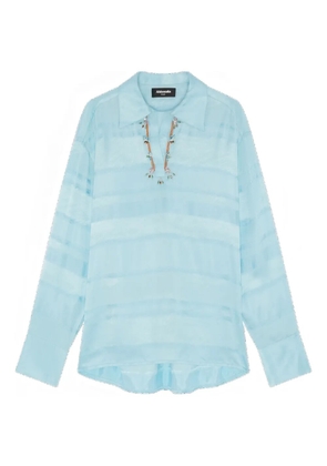 Ahluwalia embellished-collar shirt - Blue