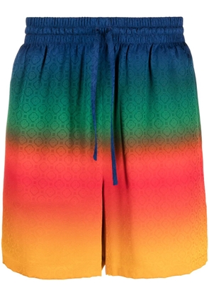 Casablanca Peace Gradient silk shorts - Blue