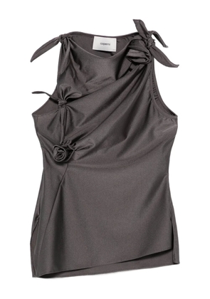 Coperni asymmetric rose-detail top - Grey