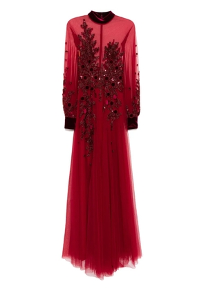 Saiid Kobeisy bead-embellished dress - Red