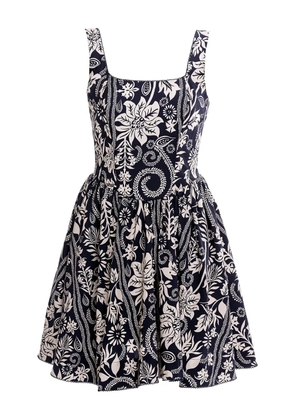 Agua Bendita Amonita floral-print smocked mini dress - White