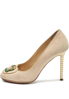 Charlotte Olympia pre-owned 110mm embellished stiletto pumps - Neutrals