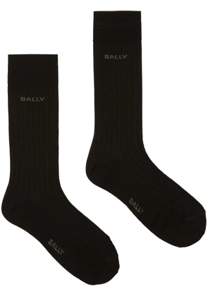 Bally logo-intarsia ankle socks - Black