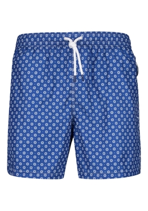 Fedeli flower-pattern swim trunk - Blue