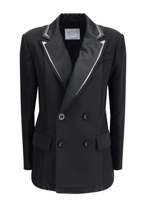 sacai double-breasted jacket - Black