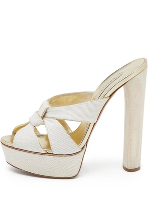 Casadei Vintage leather heeled sandals - White