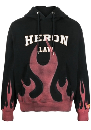 Heron Preston flame-print cotton hoodie - Black
