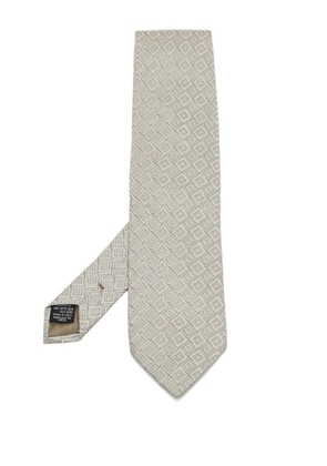 Giorgio Armani Pre-Owned geometric-pattern tie - Grey