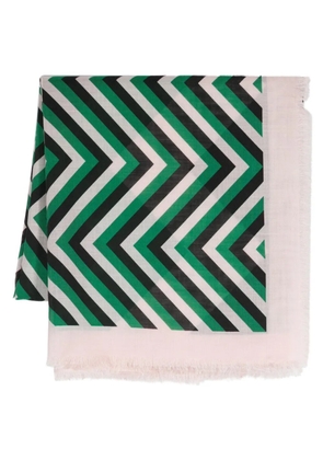 Ferragamo Pre-Owned zigzag-print silk scarf - Black