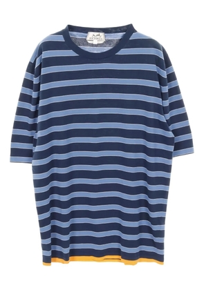 Hermès Pre-Owned 2010s crew-neck striped T-shirt - Blue