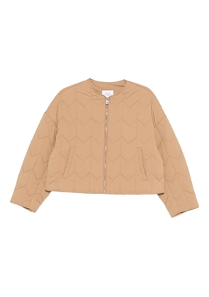 Maison Kitsuné quilted zip-up bomber jacket - Brown
