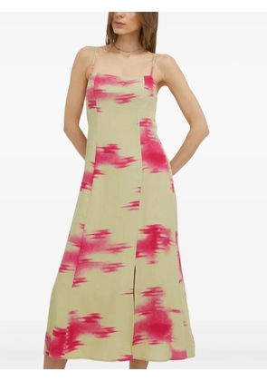 SAMSOE SAMSOE button print midi dress - Green