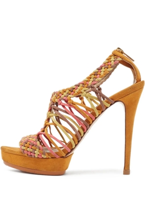 Le Silla pre-owned 130mm woven sandals - Orange