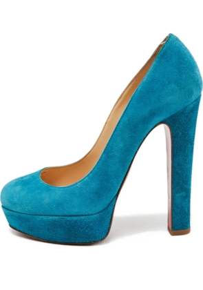Christian Louboutin Pre-Owned 130mm platform suede pumps - Blue