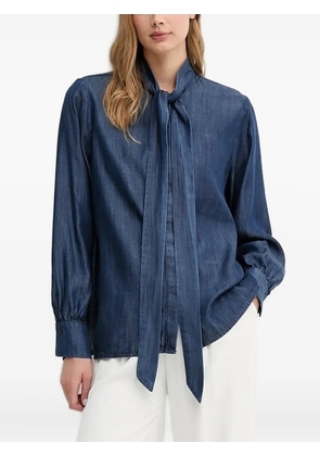 Joop! tie-neck denim shirt - Blue