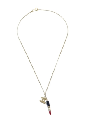 CHANEL Pre-Owned 2004 CC lipstick-pendant necklace - Gold