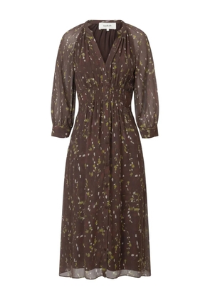 Ba&Sh abstract-print smocked dress - Brown