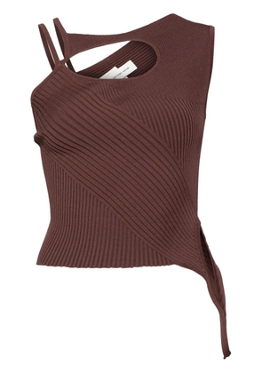 Feng Chen Wang cut-out knitted top - Brown
