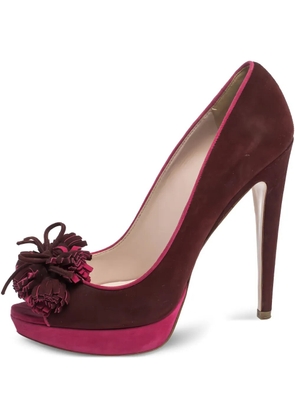 Miu Miu Pre-Owned 130mm tassel-detail platform pumps - Red